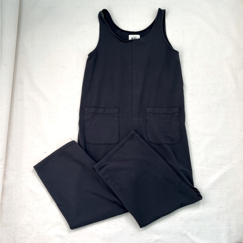 Madewell MWL super brushed pull on jumpsuit in black coal